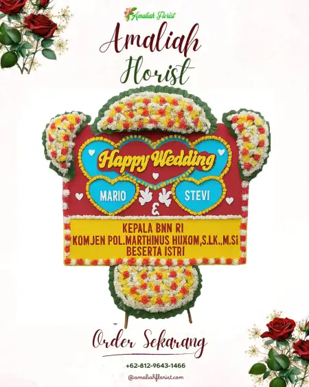 Papan Bunga Pernikahan Kaso